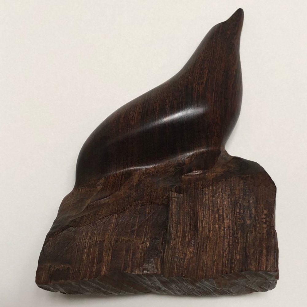 HAND CARVED Wood Seal Sculpture Carving Vintage Made in Canada - Picture 3 of 10